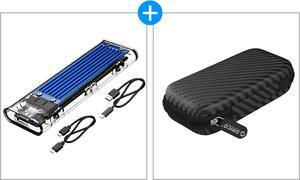 ORICO M.2 NVMe Hard Drive Enclosure Aluminum USB 3.1 Gen 2 Type-C 10Gbps Date Transfer , With M.2 NVMe SSD Protection Bag Hard Drive Case Portable EVA HDD Storage Bag