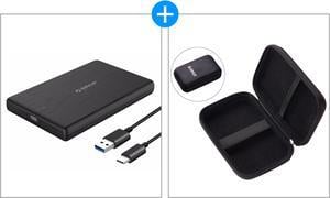 ORICO Portable Type-C 2.5 Inch HDD Enclosure Case USB3.1 GEN 1 to SATA III External Hard Drive Disk Enclosure Super-Speed Case For HDD SSD Support UASP SATA III Up to 2TB (2189C3)