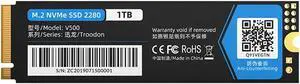 ORICO M.2 NVMe SSD 1TB PCIe Gen3. X4, NVMe 1.3 64L 3D NAND QLC Internal Solid State Drive 2280 for Desktop Laptop (V500)
