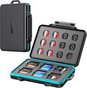 ORICO Waterproof Memory Card Holder Case Anti-static Shockproof TF/SD/CF Cards Storage Protector Cover for Camera CF Cards SD x6 & TF x18 ORICO Waterproof Memory Card Holder Case Anti-static Shockproof TF/SD/CF Cards Storage Protector Cover for Camera CF Cards SD x6 & TF x18
