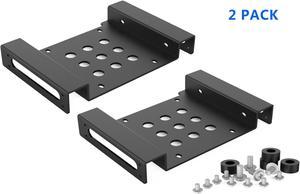 ORICO Aluminum 5.25 inch to 2.5 or 3.5 Inch Internal Hard Disk Drive Mounting Kit with Screws and Shock Absorption Rubber Washer- Black 2 Pack