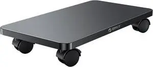 Metal Computer Tower Stand, ORICO Mobile CPU Holder, 4 Caster Wheels Computer Tower Stand Carts on Carpet Fits for Most Computer Tower, Gaming PC, PC Holder, ATX Case(Black, 16.14 * 8.38 * 0.78inch)