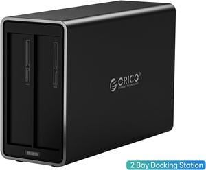 ORICO Tool-less USB 3.0  2-Bay 3.5" USB3.0 to SATAIII Hard Drive HDD Dock Enclosure Support UASP W/ Power 32TB Max-Black 2*16TB