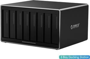 ORICO 8 Bay 3.5 inch Type-C Hard Drive Enclosure for 3.5 Inch SATA I/II/III HDD and SSD 10 TB Drives, Black