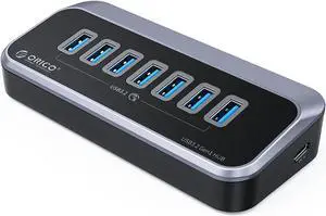 ORICO 7 Port USB 3.2 HUB Type USB C Splitter With 5V3A Type C Power Port, 3.3ft C to C cable, USB A Adapter for MacBook Accessories ORICO 7 Port USB 3.2 HUB Type USB C Splitter With 5V3A Type C Power Port, 3.3ft C to C cable, USB A Adapter for MacBook Accessories