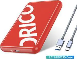 ORICO 2.5 inch USB Type-C SSD HDD Enclosure Hard Drive Case 6Gbps External Storage HDD Case Support UASP Protocol 6TB Max for Laptop Notebooks Red ORICO 2.5 inch USB Type-C SSD HDD Enclosure Hard Drive Case 6Gbps External Storage HDD Case Support UASP Protocol 6TB Max for Laptop Notebooks Red