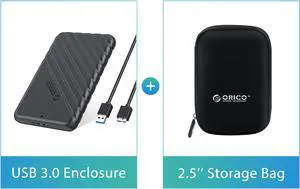 ORICO 2.5 inch External Hard Drive Enclosure USB3.0 to SATAIII 5Gbps HDD SSD Storage Case for 7mm 9.5mm SATA HDD SSD Max 6TB Support UASP protocols and TRIM with Cover