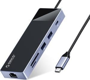 ORICO USB C HUB , 9 in 1 USB3.0 5Gbps USB-C HUB PD100W 4K@30Hz HDMI-Compatible Dock for MacBook Air PC