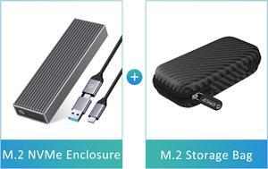 ORICO M.2 NVMe SSD Enclosure USB 3.2 Gen2 10Gbps Type-C for PCIE NVMe SSD Disk for SSD Size 2230/2242/2260/2280 Support Up to 4TB SSD With Built-in Cooling Vest With Cover