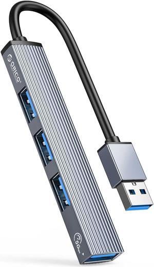 Aluminum 4 Port USB 3.0 HUB, ORICO USB3.0 to USB 3.0, 2x 2.0 Ultra Slim Portable Splitter Card Reader Adapter for MacBook Pro, iPad Pro, XPS, Pixelbook, and More