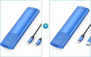 ORICO M.2 NVMe SSD Enclosure + M.2 SATA NGFF SSD Enclosure - Blue
