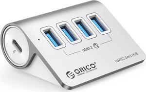 ORICO USB 3.0 Hub Aluminum [5Gbps], 4 Port USB Hub with 1.64Ft USB-C Cable and USB-A Adapter USB Splitter for iMac, All MacBooks, Mac Mini