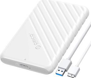 ORICO USB3.0 2.5 inch External Hard Drive Enclosure SATA 5Gbps HDD SSD Storage HDD Case Support Up to 6TB SSD UASP protocols and TRIM for PC Laptop White