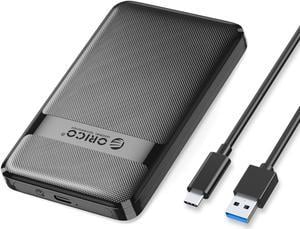 ORICO 2.5 inch USB3.1 to SATA External Hard Drive Enclosure case with Grid Texture Design Tool Free for 7mm/9.5mm 2.5 inch HDD and SSD Up to 6TB -Black USB 3.1