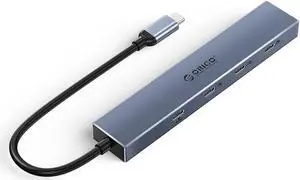 ORICO USB 3.2 4 in 1 HUB, PD 100W ,Ultra-Slim Aluminum, With 3 x Type C Port Ultra-Slim Data USB Hub for MacBook, Mac Pro, Mac mini, iMac, Surface Pro, XPS, PC, Flash Drive, Mobile HDD
