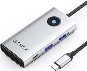 ORICO USB C Docking Station,6 in 1 USB C Dongle with HDMI-Compatible 4K+PD100W+2×USB3.0+USB C+Ethernet, USB C Hub Multiport Adapter for MacBook/Dell/HP/Surface/Lenovo ORICO USB C Docking Station,6 in 1 USB C Dongle with HDMI-Compatible 4K+PD100W+2×USB3.0+USB C+Ethernet, USB C Hub Multiport Adapter for MacBook/Dell/HP/Surface/Lenovo