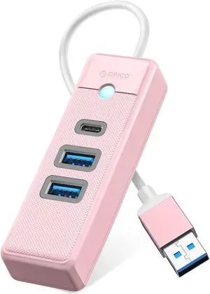 ORICO USB 3.0 Type C HUB 3 Port 5Gbps High Speed Mini Splitter Portable OTG Adapter For Desk PC Computer Accessories Pink USB A 15cm