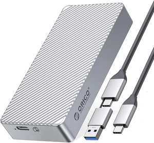 ORICO M.2 NVMe SSD Enclosure Adapter Aluminum 40Gbps USB4 with USB-C/USB-A 2-in-1 Data Cable Supports M-Key or B&M Key, Support Size 2230/2242/2260/2280 SSDs - Silver ORICO M.2 NVMe SSD Enclosure Adapter Aluminum 40Gbps USB4 with USB-C/USB-A 2-in-1 Data Cable Supports M-Key or B&M Key, Support Size 2230/2242/2260/2280 SSDs - Silver