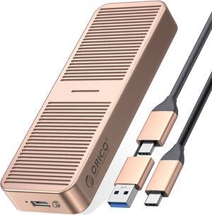 Orico Aluminum M.2 NVME SSD Case USB 3.2 Gen2X2 Type-C 20Gbps for M.2 NVMe SSDs External Case Support Up to 4TB - Rose Gold