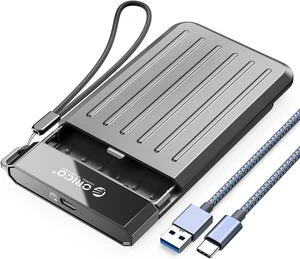 ORICO SATA to USB 3.1 Hard Drive Enclosure with Upgrade Braided USB C Cable, Portable 2.5inch External Hard Drive Case Support UASP for 2.5'' SSD/HDD for Laptop, PS4, Xbox,Router,Gray - M25C3 ORICO SATA to USB 3.1 Hard Drive Enclosure with Upgrade Braided USB C Cable, Portable 2.5inch External Hard Drive Case Support UASP for 2.5'' SSD/HDD for Laptop, PS4, Xbox,Router,Gray - M25C3