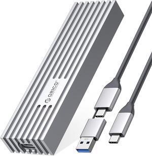 ORICO M.2 SATA NGFF SSD Enclosure to USB-C PCIe Adapter 6Gbps USB3.2 Gen2 for SATA B-Key/B+M Key SSD 2230/2242/2260/2280 - Silver
