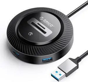 USB Hub for Latop, ORICO ABS USB A to USB Multiport Adapter with 3 USB 3.0 Ports(5Gbps), 1x SD TF Card Reader Slot, Expander for Laptop, Xbox, Flash Drive, HDD, Console, Printer, Camera,Keyborad, Mous
