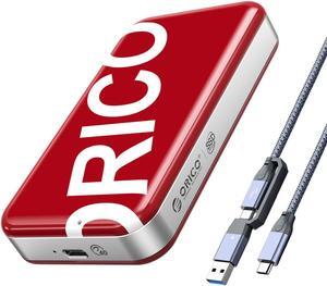 ORICO SUPRE Series USB4 Portable SSD External Solid State Drive 3100MB/S with USB C to A/C Cables 2T/1T/512G/256G for Gaming Video Editing 1TB USB 4.0 USB-C (40Gbps)