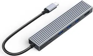ORICO 5-in-1 10Gbps USB C HUB With PD 100W USB 3.2 & USB3.0 *2 USB 2.0 Ultra-Slim Data HDMI-Compatible 4K@60Hz-USB Hub for MacBook, Mac Pro, Mac mini, iMac Aluminum