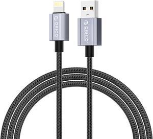ORICO USB A to Lightning Charging Cord 12W Nylon Cable for iPhone 14 13 Pro 12 Pro Max 12 11 X XS, AirPods Pro 6.6 ft.