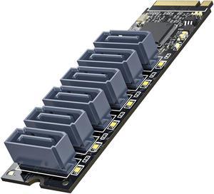 Quad M.2 NVME SSD to PCI-E 4.0 X16 Adapter, High Speed 4x32Gbps Soft Raid  Card with Individual LED Indicator Support 2230 2242 2260 2280 (ph44)