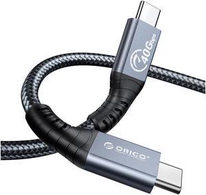 ORICO Cable Compatible with Thunderbolt 4 Cable 40Gbps USB C to USB C Cable Support 100W Charging/Display 8K@ 60Hz for USB-C MacBooks,iPad Pro, Thunderbolt 4/3 Hub, Docking-Dark Grey  0.98 Ft