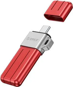 ORICO X Series USB 3.2 USB Flash Drives 32GB 64GB 128GB 256GB Pen Drive Memory Stick Metal U Disk Mini Pendrive for USB A Devices Red 128GB USB C to USB C