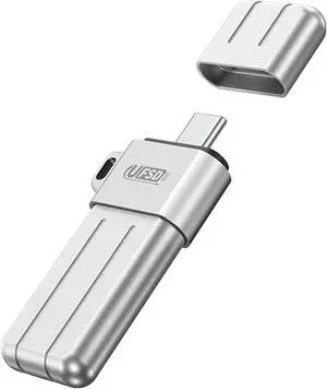 ORICO USB Flash Drive UFSD X Series USB 3.2 Memory Stick Metal U Disk for iPhone and USB A to USB C Devices Read Speed Max 411MB/s Silver 128GB USB C to USB C