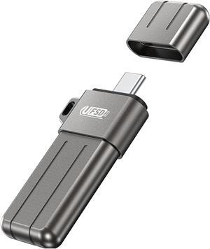 ORICO USB Flash Drive UFSD X Series USB 3.2 Memory Stick Metal U Disk for iPhone and USB A to USB C Devices Read Speed Max 411MB/s Gray 128GB USB C to USB C