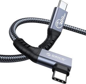 ORICO Cable Compatible with Thunderbolt 4 Right Angle,40Gbps USB C to USB C Cable, 100W Charging/Diaply 8K@60Hz Compitable with MacBooks iPad Pro, Thunderbolt 4/3 and USB-C Device  0.98Ft