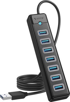 ORICO 7-Port USB 3.0 HUB, Ultra-Slim Data USB Hub with 3.3ft Extended Cable for Windows,XP, Vista ,Windows, Linux and Mac Desktop or Laptop -Black