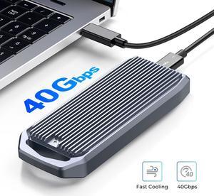 ORICO USB4 M.2 SSD Case 40Gbps M2 NVMe SSD Enclosure Full Aluminum Compatible with Thunderbolt 3 USB4 USB 3.2/3.1/3.0 USB-C to C and USB-A to C Cables, Up to 2TB