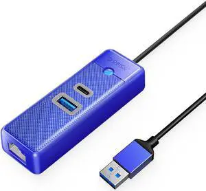ORICO Ethernet Adapter USB to 2500Mbps Network Adapter RJ45 2.5G Wired LAN Adapter 1 USB-A+ 1 USB-C 5Gbps + RJ45 2.5G , 3 port USB hubfor Laptop PC Blue ORICO Ethernet Adapter USB to 2500Mbps Network Adapter RJ45 2.5G Wired LAN Adapter 1 USB-A+ 1 USB-C 5Gbps + RJ45 2.5G , 3 port USB hubfor Laptop PC Blue