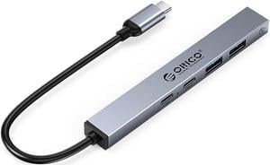 ORICO Type C USB 3.0 5Gbps HUB 4 Port 4K60Hz HDM-compatib PD60W SD TF Splitter OTG Adapter For Macbook PC Computer 3x USB-A, 1x USB-C