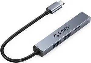 ORICO Aluminum Type C USB 3.0 HUB 4 Port Multi Splitter PD60W TF SD Reader OTG For Lenovo HUAWE Macbook PC Computer Accessories 3 USB A+1 TF