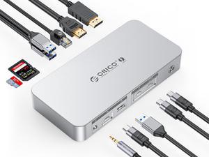 ORICO New Thunderbolt 4 12-IN-1USB C Dock Combines USB-A, USB-C, SD/TF card reader, audio jack, HDMI, and DisplayPort Thunderbolt 4 Cable Included for Mac, Mac mini, Mac Pro
