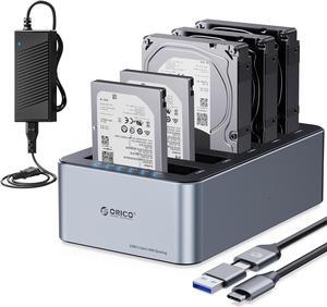 ORICO 100TB USB C to SATA I/II/III 5 Bay External Hard Drive Enclosure Docking Station for 2.5 or 3.5 inch HDD, SSD with Hard Drive Duplicator/Cloner Function Aluminum