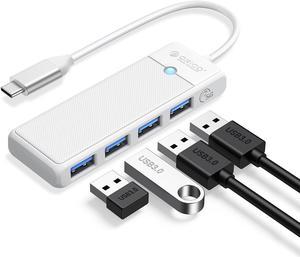 ORICO Type C to 4-Port USB 3.0 Hub, Ultra-Slim Data USB Hub with 0.98ft Extended Cable for Windows,XP, Vista ,Windows, Linux and Mac Desktop or Laptop -Black White 4 USB 3.0 15cm USB C 1 Pack