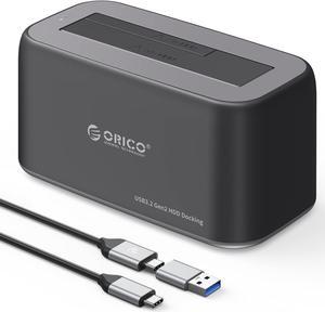 ORICO SATA to USB C RGB Hard Drive Dock: USB 3.2 Gen 2 6Gbps Dock for 2.5/3.5" SATA HDD SSD with UASP, USB-C and USB-A Support
