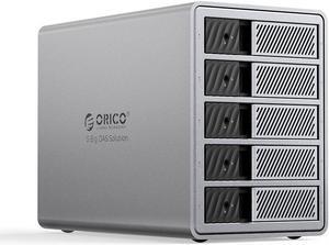 ORICO 5 Bay 3.5" Hard Drive Enclosure USB3.0 5Gbps DAS PRO with RAID 150W Power Build-in Cooling Fan for Business User Aluminum  (9858RU3)