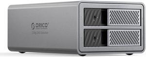 ORICO 2 Bay 3.5" Hard Drive Enclosure USB3.0 5Gbps DAS PRO with RAID 150W Power Build-in Cooling Fan for Business User Aluminum  (9828RU3)