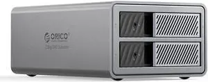 ORICO 2 Bay 3.5" Hard Drive Enclosure USB3.0 5Gbps DAS PRO 150W Power Build-in Cooling Fan for Business User Aluminum  (9828U3)