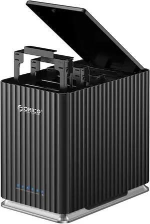 ORICO 5-Bay Hard Drive Docking Station 5Gbps Type-C to SATA External Hard Drive Enclosure 3.5/2.5 inch SATA SSD HDD Dock,12V/10A Power Adapter,Support 22TB,Built-in Cooling Fan, for Home Data Manageme