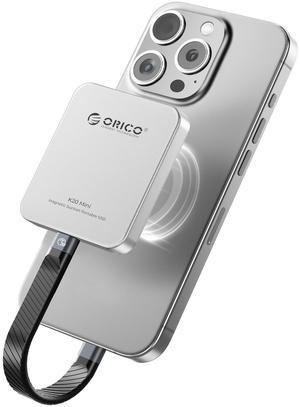 ORICO K20Mini External SSD 1TB Aluminum Alloy Magnetic Portable SSD Up to 2000MB/s Magnetic Portable Solid State Drive for iphone 15 Pro Max, Tablet, Computer-Gold 512GB Silver