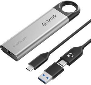 ORICO 1TB External SSD Up to 1050MB/s, Hanging Hole Design Portable Solid State Drive, USB C&A 2 in 1 Cable, Reliable Storage for Type-C Smartphone, Tablets, Laptops - C10